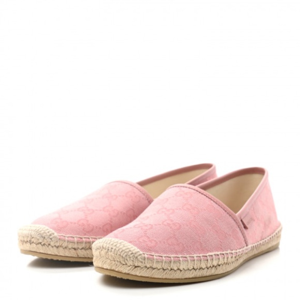 Gucci GG Canvas Pink Espadrilles Size 39